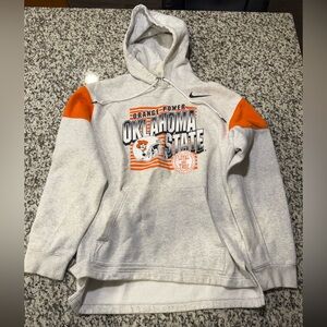 Nike Gray Oklahoma State Hoodie with Orange Details